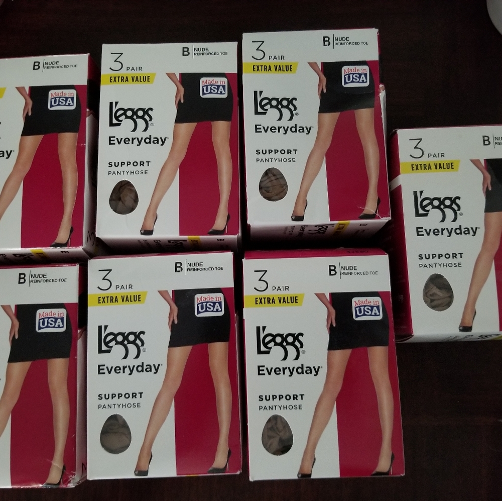 7 boxes (3 packs) of L'eggs Pantyhose, B Nude